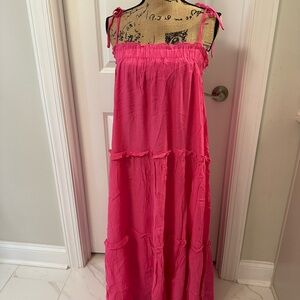 Pink Sleeveless Maxi Dress